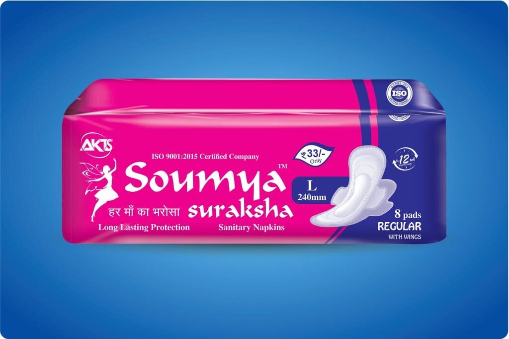 Soumya Suraksha Sanitary Napkins – L (240MM) - Front Image