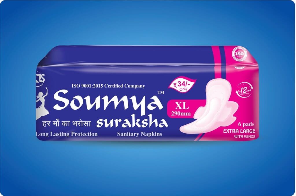 Soumya Suraksha Sanitary Napkins – XL (290MM) - Front Image