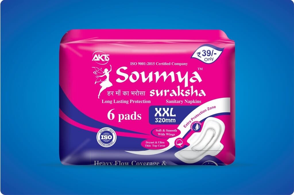 Soumya Suraksha Sanitary Napkins – XXL (320MM) - Front Image
